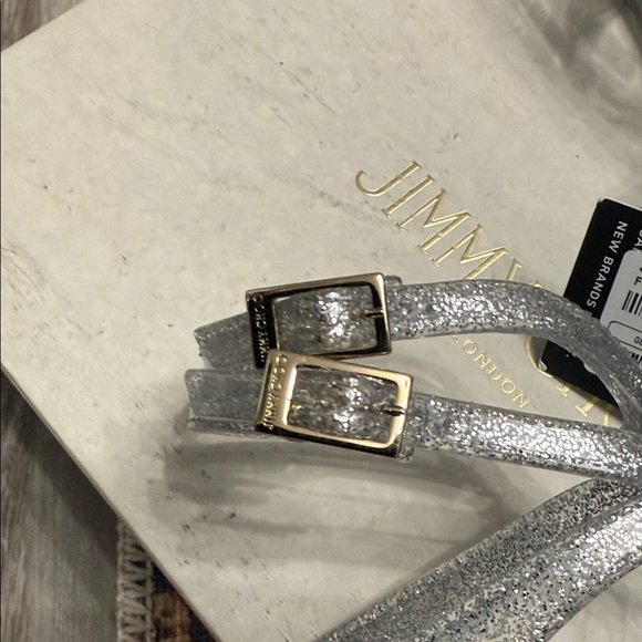 Jimmy Choo Sparkling Silver Sandals - Picture 5 of 12
